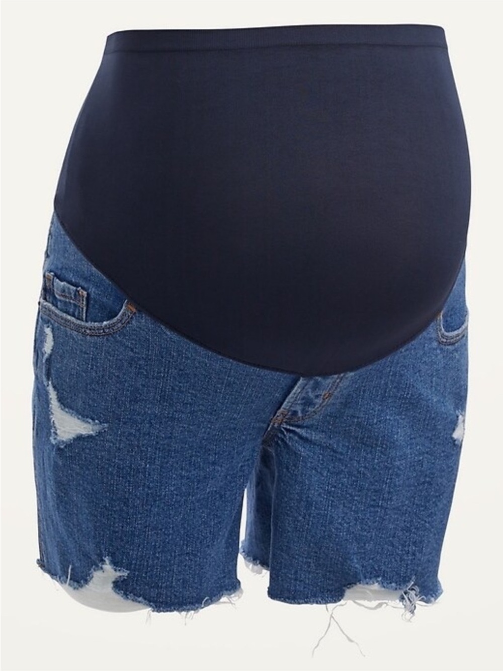 NWOT Distressed Over the Bump Old Navy Maternity Denim Jean Shorts 6 New
